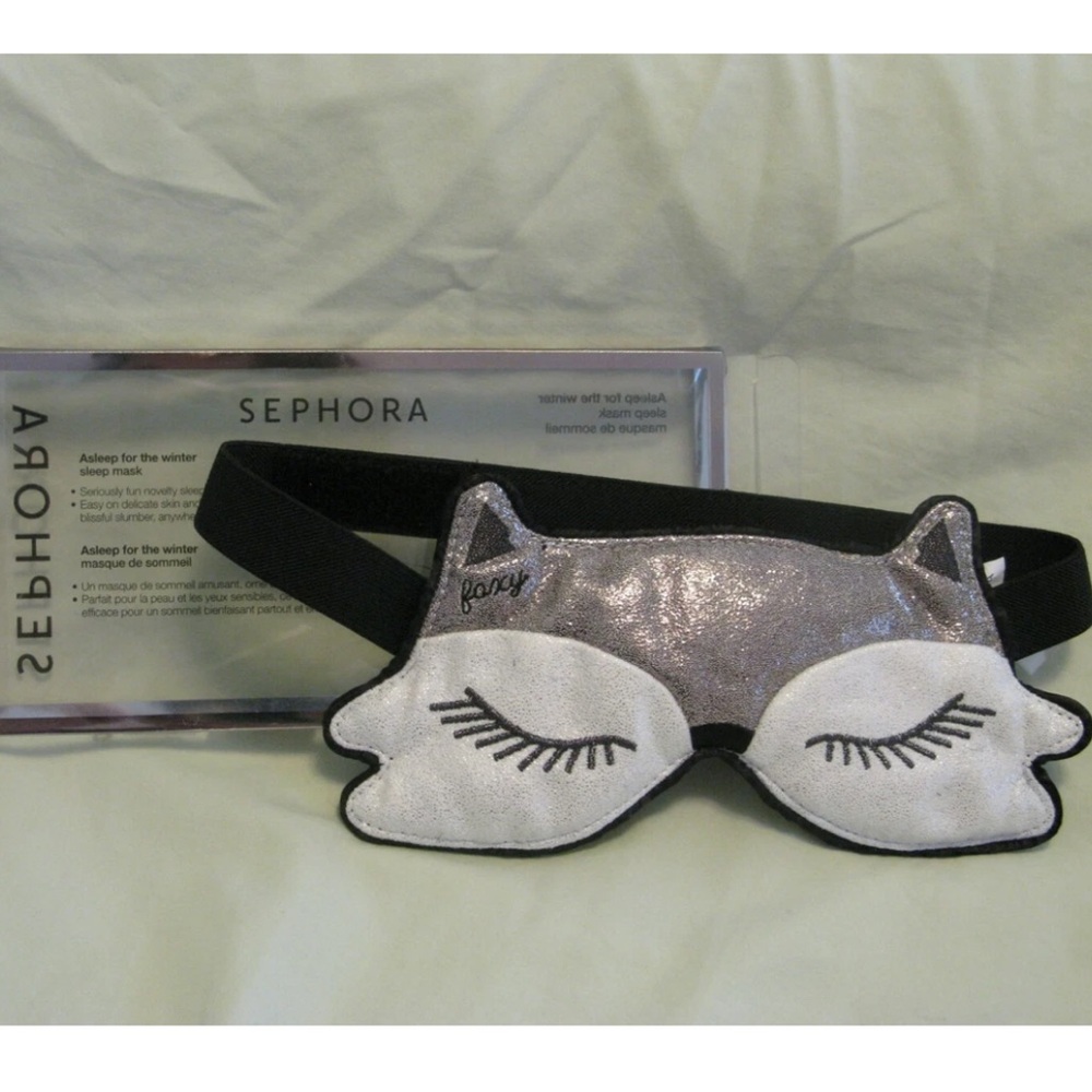 Sephora Collection 'Asleep For The Winter' Satin Fox Sleep Mask NIB